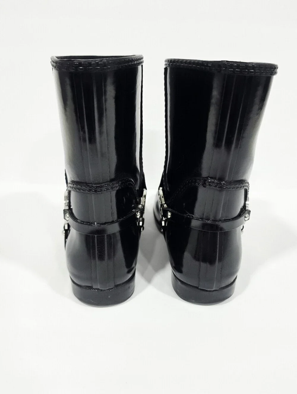 Michael Kors Rain Boots Black MK Logo Waterproof Mid Calf Women's Size 9
